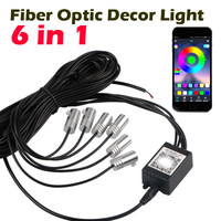 Lumière intérieure de voiture à fibre optique, lampe d'ambiance multicolore pour tableau de bord avec contrôle par application pour automobile