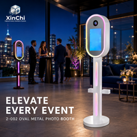 Photomaton Gonflable Ovale Portable avec Écran Tactile et Valise de Transport pour Fêtes, Mariages et Événements (Compatible Appareil Photo)