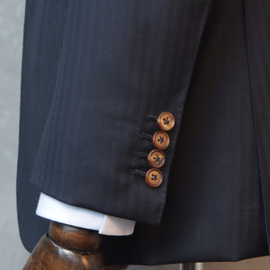 MTM Style <span class=keywords><strong>italien</strong></span> entièrement fait à la main pleine toile sur mesure tailleur costumes d'affaires hommes <span class=keywords><strong>costume</strong></span> de haute qualité noir <span class=keywords><strong>costume</strong></span> 100% laine - Product Image 3