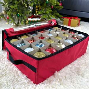 กล่องเก็บของอเนกประสงค์ทรงสี่เหลี่ยมผืนผ้าสำหรับเทศกาลคริสต์มาส  ผ้า Oxford กันน้ำ 600d สำหรับเก็บเครื่องประดับคริสต์มาส - Product Image 1