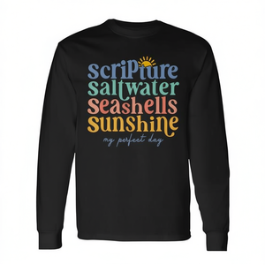 Camiseta de manga larga Scripture Saltwater Seashells Sunshine My Perfect Day - Product Image 2