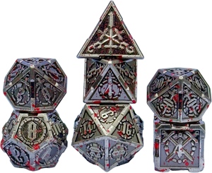 Dados de Aleación de Zinc Sólida con Diseño de Gota de Sangre, Personalizados al por Mayor, Dados Poliédricos para DND, Juego de Dados para Dungeons & Dragons RPG - Product Image 1