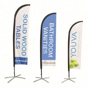 ธงขนนกทรงหยดน้ำโพลีเอสเตอร์พิมพ์ลายดิจิตอลโลโก้ตามสั่ง ทนทาน กันลม สำหรับตั้งโชว์บนชายหาด - Product Image 4