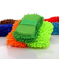 Éponge de lavage de voiture en chenille, bloc éponge doux et épaissi en microfibre en forme de 8, tampon de lavage pour voiture