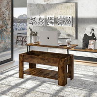Élégante table à café et à thé en bois pliable et moderne design extensible avec rangement pour meubles de maison