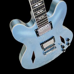 Guitare électrique bleu métallisé <span class=keywords><strong>ES335</strong></span>, son exceptionnel, design haut de gamme et élégant, parfaite pour les performances de groupe professionnel. - Product Image 5