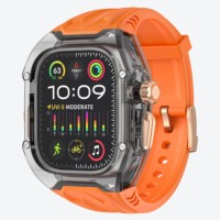 Coque transparente + bracelet en silicone Mod Kit pour Apple Watch Ultra 2 pour IWatch Series 10 9 8 765 45mm 46 49mm