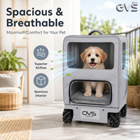 Poussette pour animaux de compagnie OVS 3-en-1 lavable, à 4 roues, respirante, silencieuse, portable, innovante et intelligente