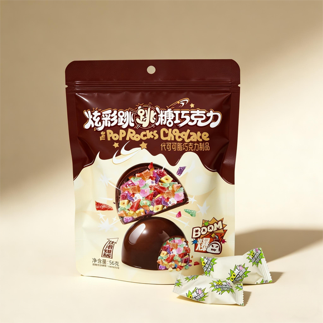 Wholesale Colorful Popping Candy Chocolate Crackling Fizzy Sparkling for Party Favor Bulk Novelty Snack Chocolate