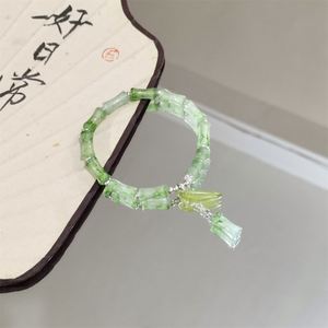 Pulsera de cuentas de bambú con cristales craquelados Fantasy Popcorn para mujer, joyería de cuentas de la amistad, pulseras de cristal elegantes para niñas - Product Image 1