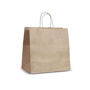 Sac en papier kraft brun recyclé avec logo imprimé personnalisé certifié FSC, sac cadeau en papier kraft avec logo - Product Image 6