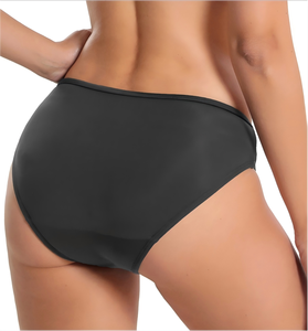 Maillot de bain 8 couleurs uni taille basse, 4 couches, flux abondant, anti-fuite, étiquettes personnalisées, OEM, nylon, élasthanne, protection solaire, fabrication usine - Product Image 1