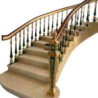 GUCI Main courante en aluminium personnalisée, plaqué or émeraude, décoration d'escalier de luxe pour la maison, design européen, écologique, résistant à la décomposition