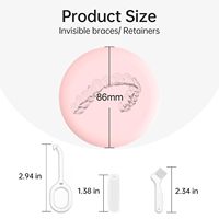 Étui de Rétention Orthodontique Portable en Plastique Personnalisé de Bonne Qualité, Rose, Mignon, Ultra Fin, pour Aligners Dentaires