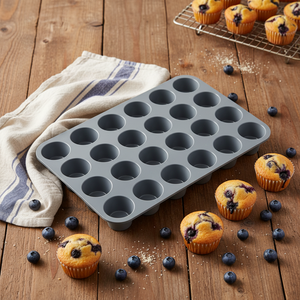 <span class=keywords><strong>Moule</strong></span> à muffins en <span class=keywords><strong>silicone</strong></span> gris 24 cavités, antiadhésif, qualité alimentaire, pour <span class=keywords><strong>mini</strong></span>-cupcakes, muffins, biscuits - Product Image 6
