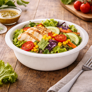 Platos Redondos Desechables de Pulpa de Caña de Azúcar Premium - Para Llevar, Varios Tamaños Disponibles, Naturalcart PF12 - Product Image 3