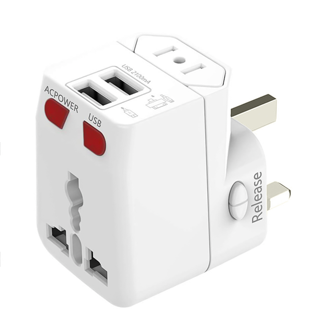 Travel Adapter Multinational Universal Tourism Conversion Plug With 2 USB Universal Travel Adapter