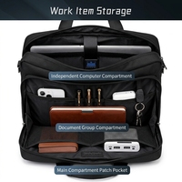 Sac à bandoulière décontracté pour homme Arctic Hunter, sacoche professionnelle de luxe grande capacité pour ordinateur portable en polyester avec fermeture éclair, léger