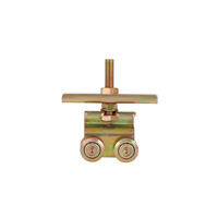 Poulie de suspension industrielle à 4 rouleaux pour quincaillerie de porte coulissante robuste en acier au carbone galvanisé