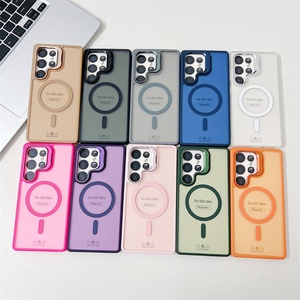 Funda Magnética para Teléfono con Soporte de Lente Metálico Invisible para Samsung S24 S25 Ultra A36 A56, Fundas Móviles Anticaídas - Product Image 1