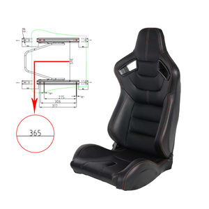 Siège de course universel réglable en PVC noir, siège de voiture de gaming haut de gamme minimaliste, réglage du dossier à 180 degrés, imperméable - Product Image 5