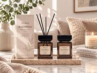 Coffret Cadeau de Diffuseurs à Bâtonnets Carrés 50ml 100ml 200ml en Verre, Ventes Flash, Diffuseurs Naturels de Luxe pour la Maison avec Bouchon Couronne