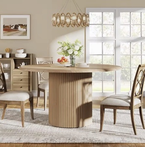<span class=keywords><strong>Tavolo</strong></span> da Cucina Rotondo Moderno FYZK per 4-6 Persone, in Legno e Metallo, per Sala da Pranzo, Hotel, Appartamenti, Produttore di Mobili, Ordine Minimo, Salvaspazio - Product Image 3