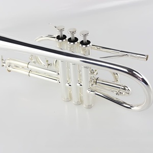 Trompette <span class=keywords><strong>Cornet</strong></span> Professionnelle en Laiton de Haute Qualité, Clés à Gâchettes Sib, 3 Pistons, Plaqué Argent, Instrument Adapté aux Débutants - Vente en Gros - Product Image 3