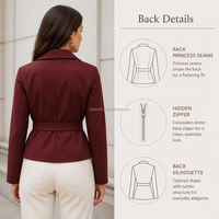 Veste en coton unie imperméable pour femme, col rabattu en satin d'acétate tissé, faible MOQ, vente en gros personnalisée Yegao, collection hiver/automne