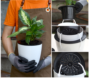 <span class=keywords><strong>Maceta</strong></span> de riego automático con logotipo, <span class=keywords><strong>maceta</strong></span> china de plantación sencilla personalizada para decoración de jardín interior y <span class=keywords><strong>exterior</strong></span>, blanca y moderna, 63g - Product Image 5