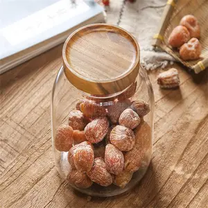 Kitchen Containers Premium Quality High Borosilicate Glass Jar Kitchen Food Storage Canister Container With Wooden Airtight Lid