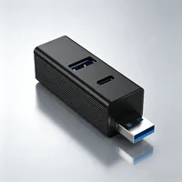 Hub USB 3.0 4-in-1 5Gbps Adaptor USB C 2 Port USB 2.0 Plug and Play Pembagi USB untuk Laptop Desktop