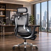 Chaise de bureau ergonomique personnalisée OEM avec mécanisme Donati et accoudoirs 7D, dossier haut, pivotante et réglable