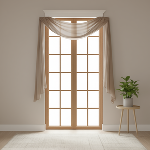 Écharpe rectangulaire unie en tissu froissé, accessoire de décoration suspendu pour salon, style contemporain, intérieur D0100H50SLX - Product Image 2