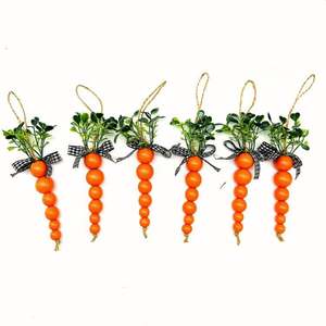 ชุดลูกปัดไม้รูปแครอท 2 ชิ้น สีธรรมชาติ ทำมือ ดีไซน์เรียบง่าย ขนาด 13.5 ซม. สำหรับตกแต่งบ้านและงานปาร์ตี้ - Product Image 3