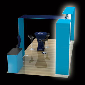 Tùy chỉnh dễ dàng thiết lập đóng mở quảng cáo hiển thị căng thẳng vải nhôm seg LED <span class=keywords><strong>pop</strong></span> <span class=keywords><strong>up</strong></span> 10x20 gian hàng triển lãm hộp Đèn - Product Image 4