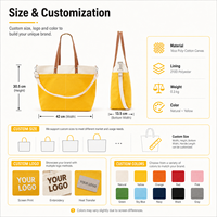Sac fourre-tout en toile de coton de qualité supérieure, 16 oz, extra épais, avec sangle en PU et rivets métalliques, contrôle qualité déterminé, pour usage professionnel