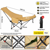 Chaise pliante en aluminium à dossier haut pour le camping en plein air, chaise inclinable pour pique-nique, plage, siège de loisirs