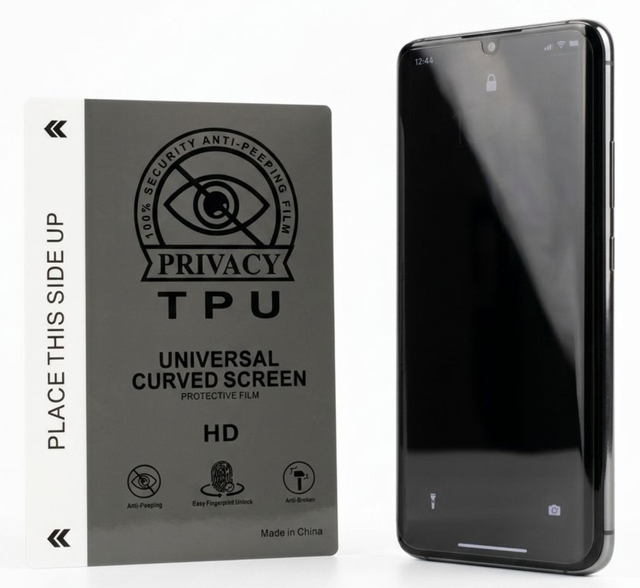 Privacy TPU Hydrogel Screen Protector Universal Curved Film HD Anti Peeping Support Fingerprint Unlock for Cutting Machine