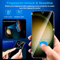 Protection d'écran en verre trempé transparent 2.5D pour Samsung Galaxy S23 S24 S25 S26 ultra, prend en charge le déverrouillage par reconnaissance d'empreintes digitales