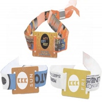 Bracelet RFID en tissu Mifare Classic 1K 4K MIFARE PLUS EV1 2K réutilisable, textile actif tissé, logo personnalisé en couleur pour les événements musicaux