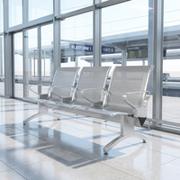 Banc d'attente extérieur en acier inoxydable pour hôpital, école, station de bus - Mobilier commercial durable et confortable