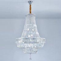 Lustre de décoration de mariage chromé lustre fantaisie pour Restaurant salon intérieur lustre en cristal rond moderne