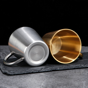 Gobelet à eau en acier inoxydable avec poignée, double paroi isolée 304, pour enfants, utilisation en maternelle - Product Image 1