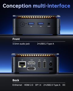 SOYEER 13th Intel Celeron N150 MINI PC Gamer DDR4 8G 16G 512G/1T M.2 SSD 4K 5,0G Wifi Mini computadora de escritorio <span class=keywords><strong>Windows</strong></span> 11 pro - Product Image 4
