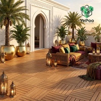 Dalles de terrasse WPC 300x300mm Co-extrusion ASA Ignifugées B1 Résistantes aux UV Emboîtables Étanches Écologiques pour Jardin Extérieur