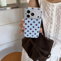 Coque de protection antichoc IMD TPU à motif diamant et pois, style INS de luxe, pour iPhone 17 Pro Max 16 15 Pro Max