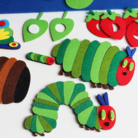 Tableau d'activités éducatives Mofelt Art Déco pour enfants, jouet sensoriel en feutre avec autocollants, thème plantes/fleurs en bois, pour les 2 à 7 ans