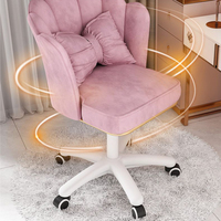 Chaise de bureau pivotante réglable en hauteur pour maquillage, étude, jeu, chaise de coiffeuse pour chambre de fille, chaise d'ordinateur