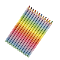 Crayons de couleur triangulaires géants personnalisés en bois, 12 couleurs, 7 pouces, mine de 4,0 mm, revêtement filmé, lot de 12 pièces, achat en gros pour ISO